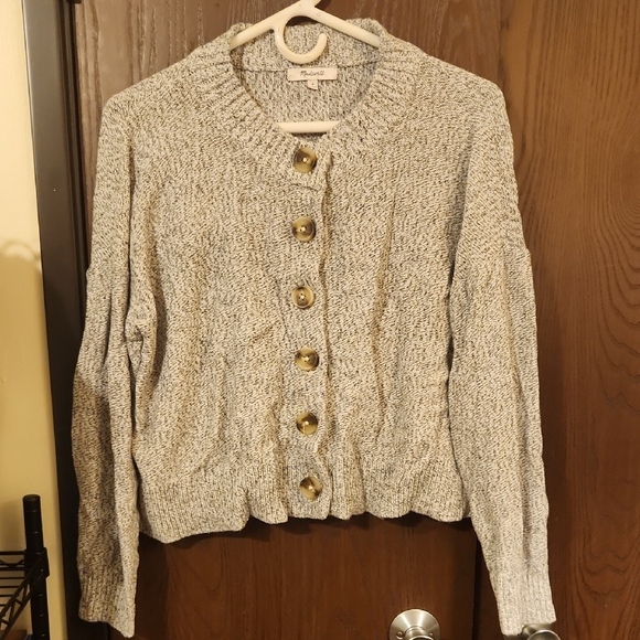 Madewell Sweaters - Madewell Beige Button-Up Cardigan